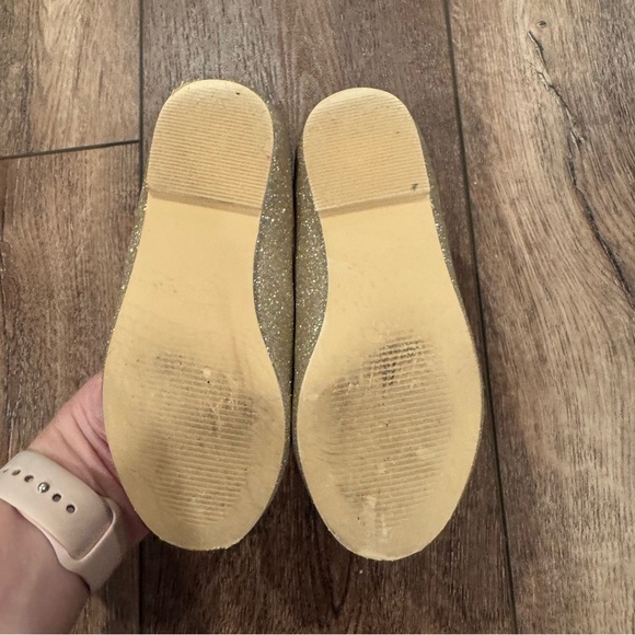 Janie and Jack Ballet Flat Gold Glitter Formal Event Wedding Flower Girl Easter - Picture 7 of 8